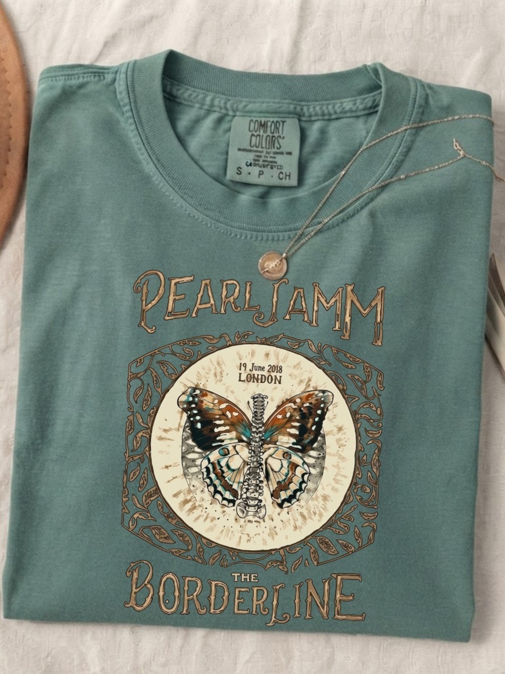 Pearl Jam Borderline Butterfly Skeleton Comfort Colors T-Shirt